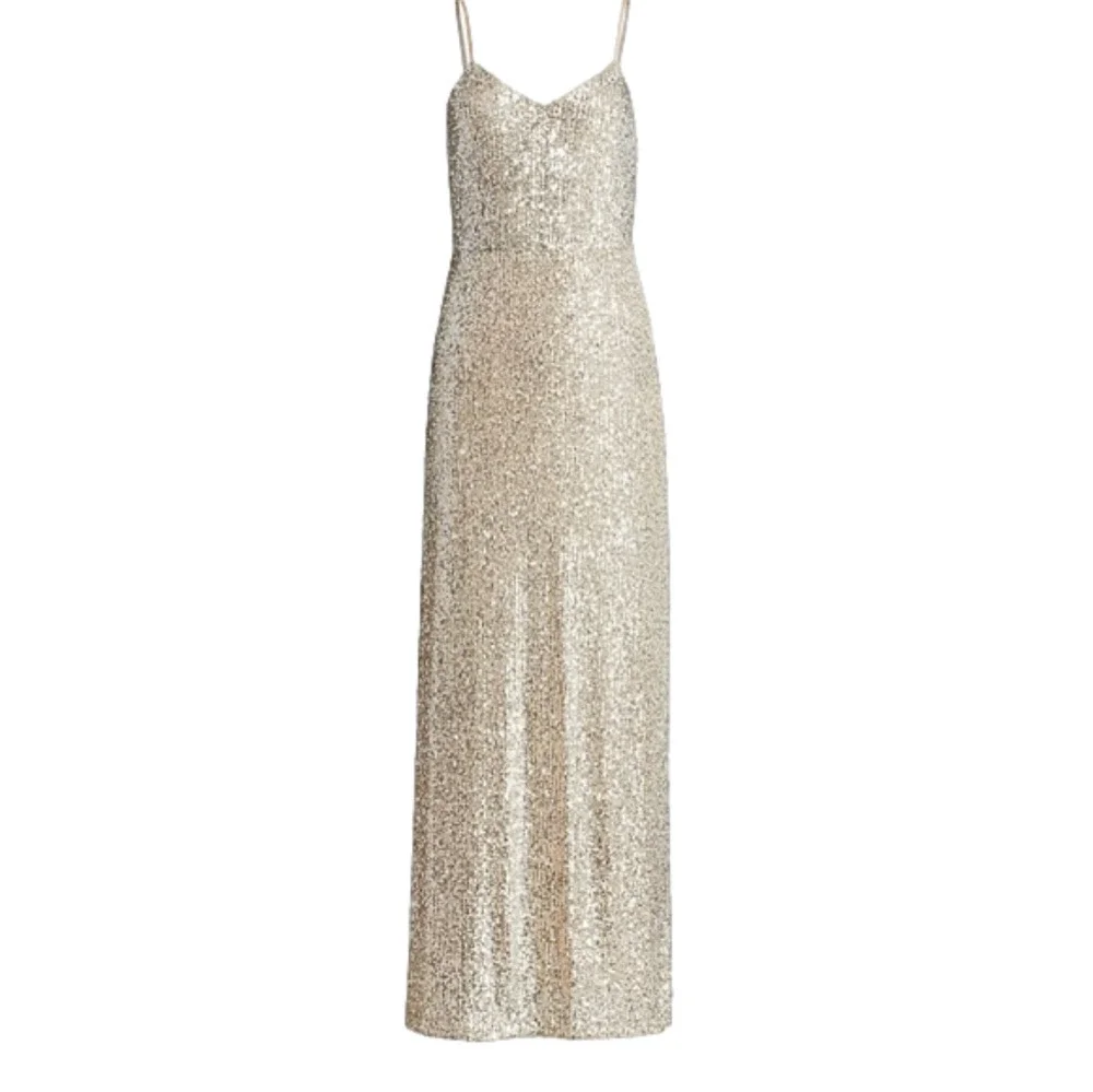 Ramy Brook Gold Sequin Maxi Dress - Picture 2 of 15